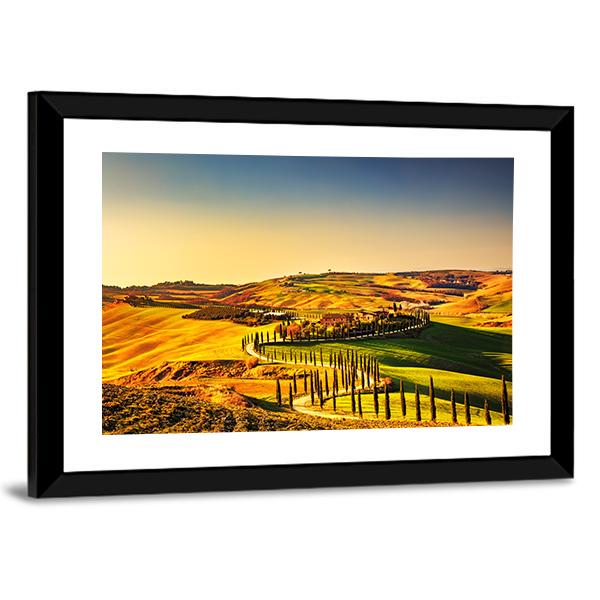 Crete Senesi Tuscany Canvas Wall Art-5 Horizontal-Gallery Wrap-22" x 12"-Tiaracle