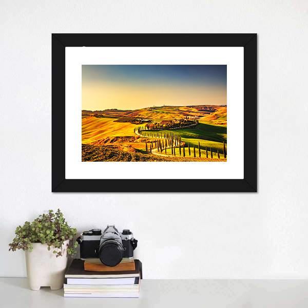 Crete Senesi Tuscany Canvas Wall Art-5 Horizontal-Gallery Wrap-22" x 12"-Tiaracle