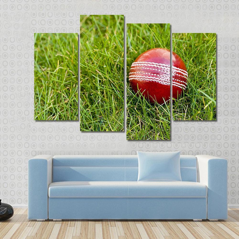 Cricket Ball Canvas Wall Art-4 Pop-Gallery Wrap-50&quot; x 32&quot;-Tiaracle