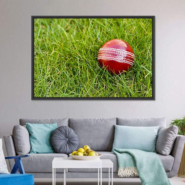 Cricket Ball Canvas Wall Art-3 Horizontal-Gallery Wrap-25&quot; x 16&quot;-Tiaracle