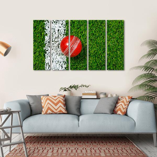 Cricket Ball On Grass Canvas Wall Art-5 Horizontal-Gallery Wrap-22" x 12"-Tiaracle