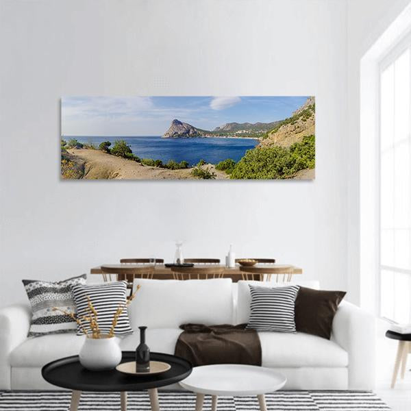 Crimea Beach Russia Panoramic Canvas Wall Art-1 Piece-36" x 12"-Tiaracle