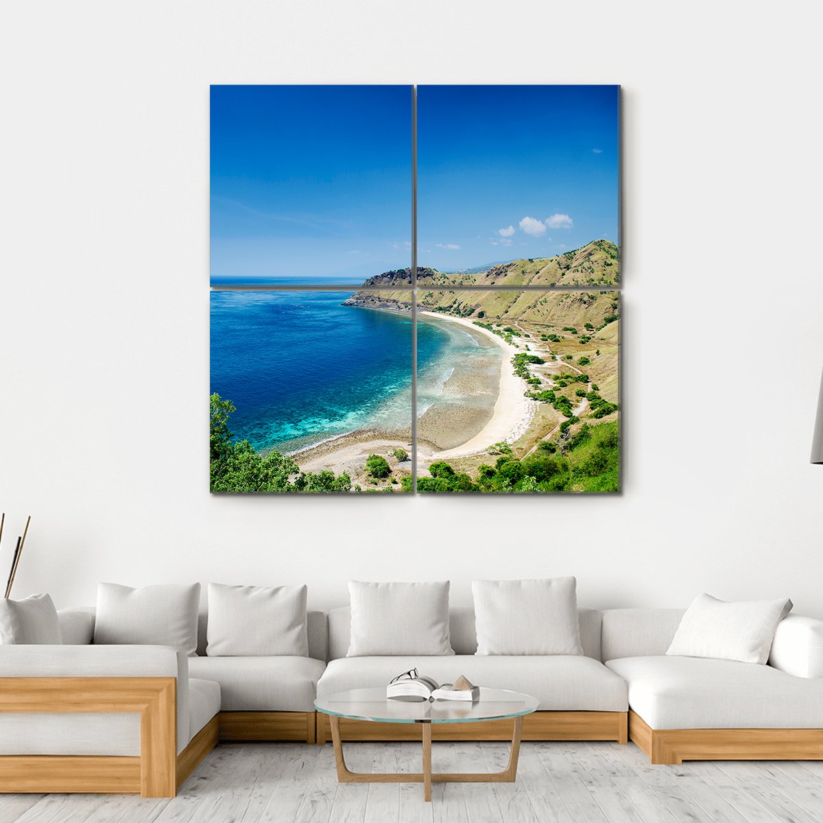 Cristo Rei Beach Near Dili In East Timor Asia Canvas Wall Art-4 Square-Gallery Wrap-17" x 17"-Tiaracle