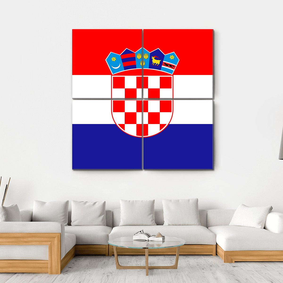 Croatia Flag Canvas Wall Art-4 Square-Gallery Wrap-17" x 17"-Tiaracle