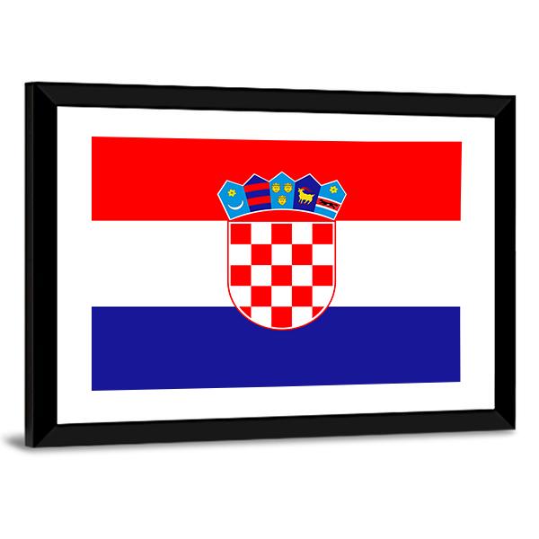 Croatia Flag Panoramic Canvas Wall Art-1 Piece-36" x 12"-Tiaracle