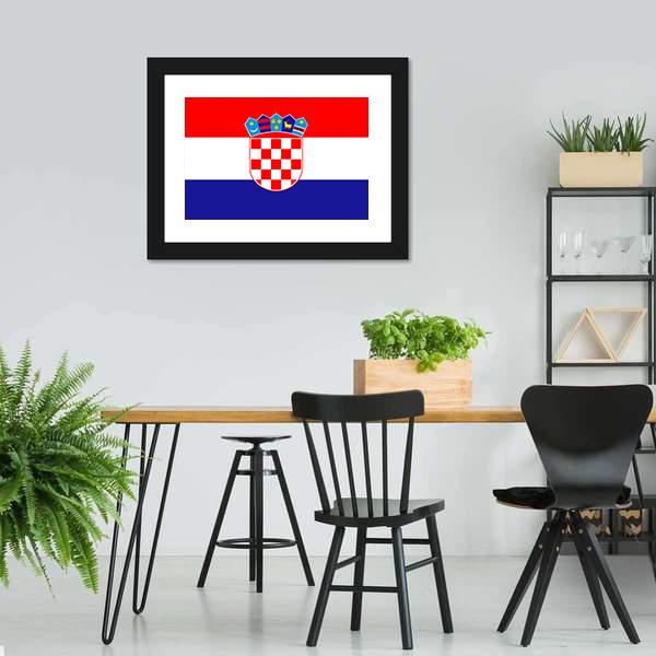 Croatia Flag Panoramic Canvas Wall Art-1 Piece-36" x 12"-Tiaracle