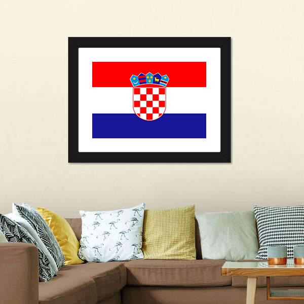 Croatia Flag Panoramic Canvas Wall Art-1 Piece-36" x 12"-Tiaracle