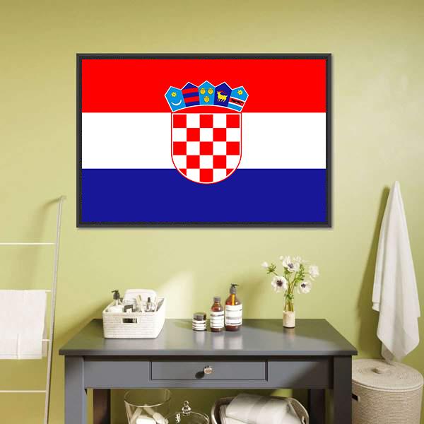 Croatia Flag Panoramic Canvas Wall Art-1 Piece-36" x 12"-Tiaracle