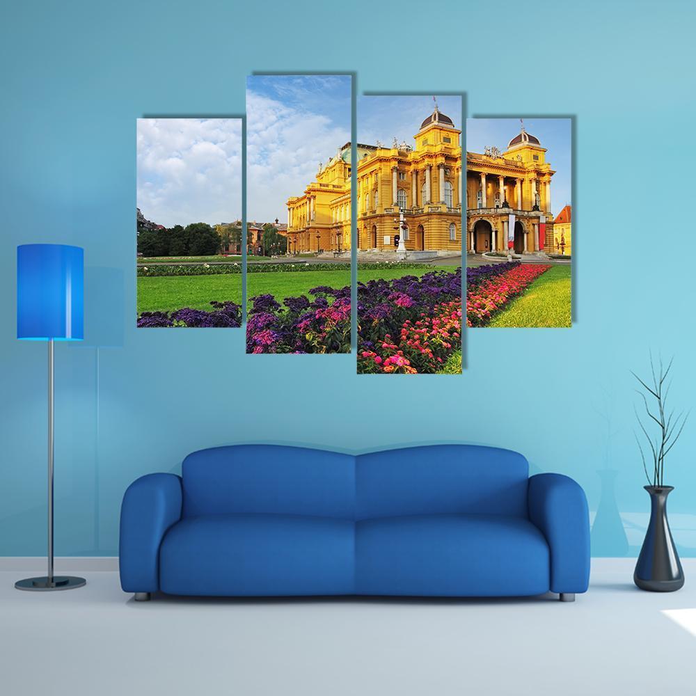 Croatian National Theater Canvas Wall Art-4 Pop-Gallery Wrap-50" x 32"-Tiaracle