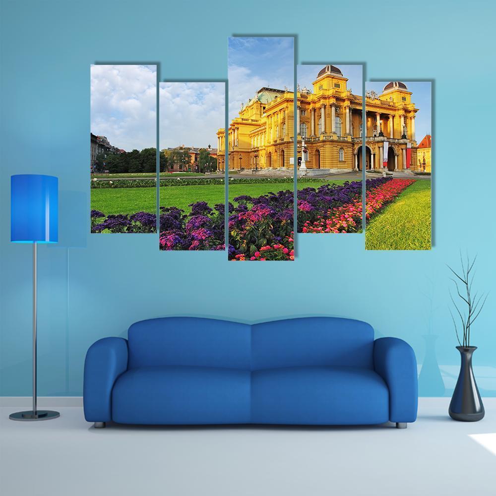 Croatian National Theater Canvas Wall Art-5 Pop-Gallery Wrap-47" x 32"-Tiaracle