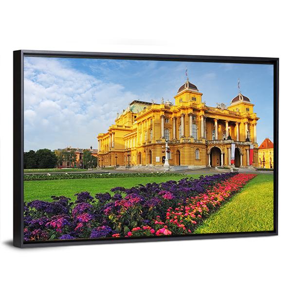 Croatian National Theater Canvas Wall Art-3 Horizontal-Gallery Wrap-25" x 16"-Tiaracle