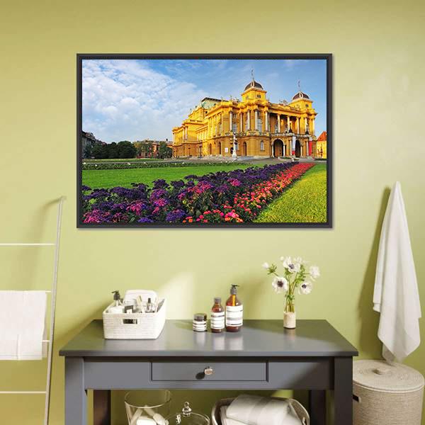 Croatian National Theater Canvas Wall Art-3 Horizontal-Gallery Wrap-25" x 16"-Tiaracle