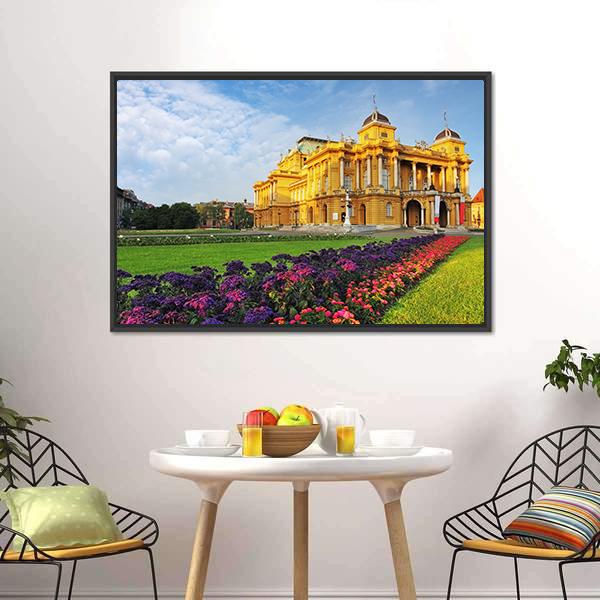 Croatian National Theater Canvas Wall Art-1 Piece-Floating Frame-24" x 16"-Tiaracle