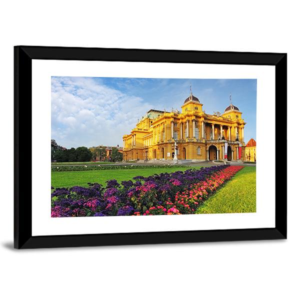 Croatian National Theater Canvas Wall Art-3 Horizontal-Gallery Wrap-25" x 16"-Tiaracle