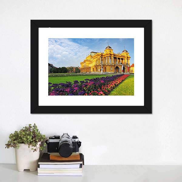Croatian National Theater Canvas Wall Art-3 Horizontal-Gallery Wrap-25" x 16"-Tiaracle