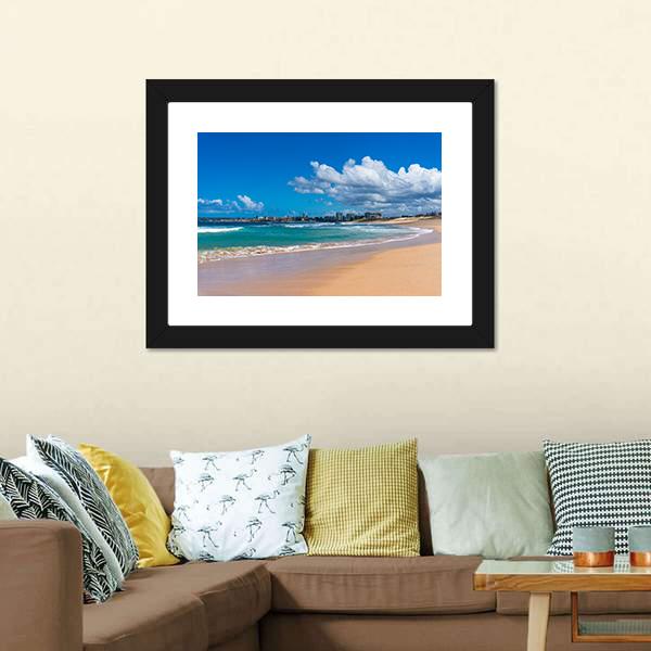 Cronulla Coastline Canvas Wall Art-1 Piece-Framed Print-20" x 16"-Tiaracle