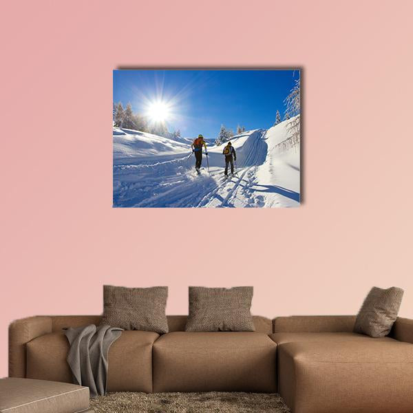 Cross-Country Skiing Canvas Wall Art-1 Piece-Gallery Wrap-36" x 24"-Tiaracle
