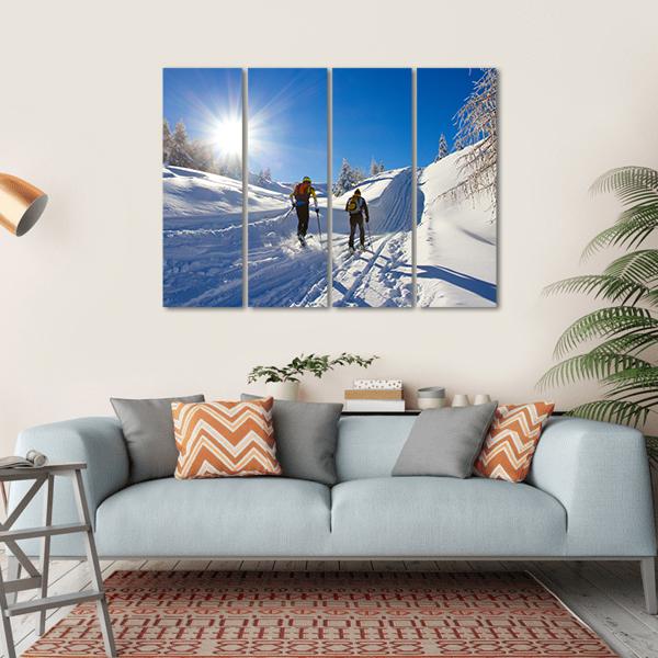 Cross-Country Skiing Canvas Wall Art-4 Horizontal-Gallery Wrap-34" x 24"-Tiaracle