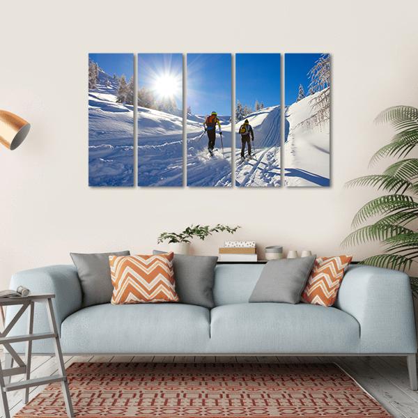 Cross-Country Skiing Canvas Wall Art-5 Horizontal-Gallery Wrap-22" x 12"-Tiaracle