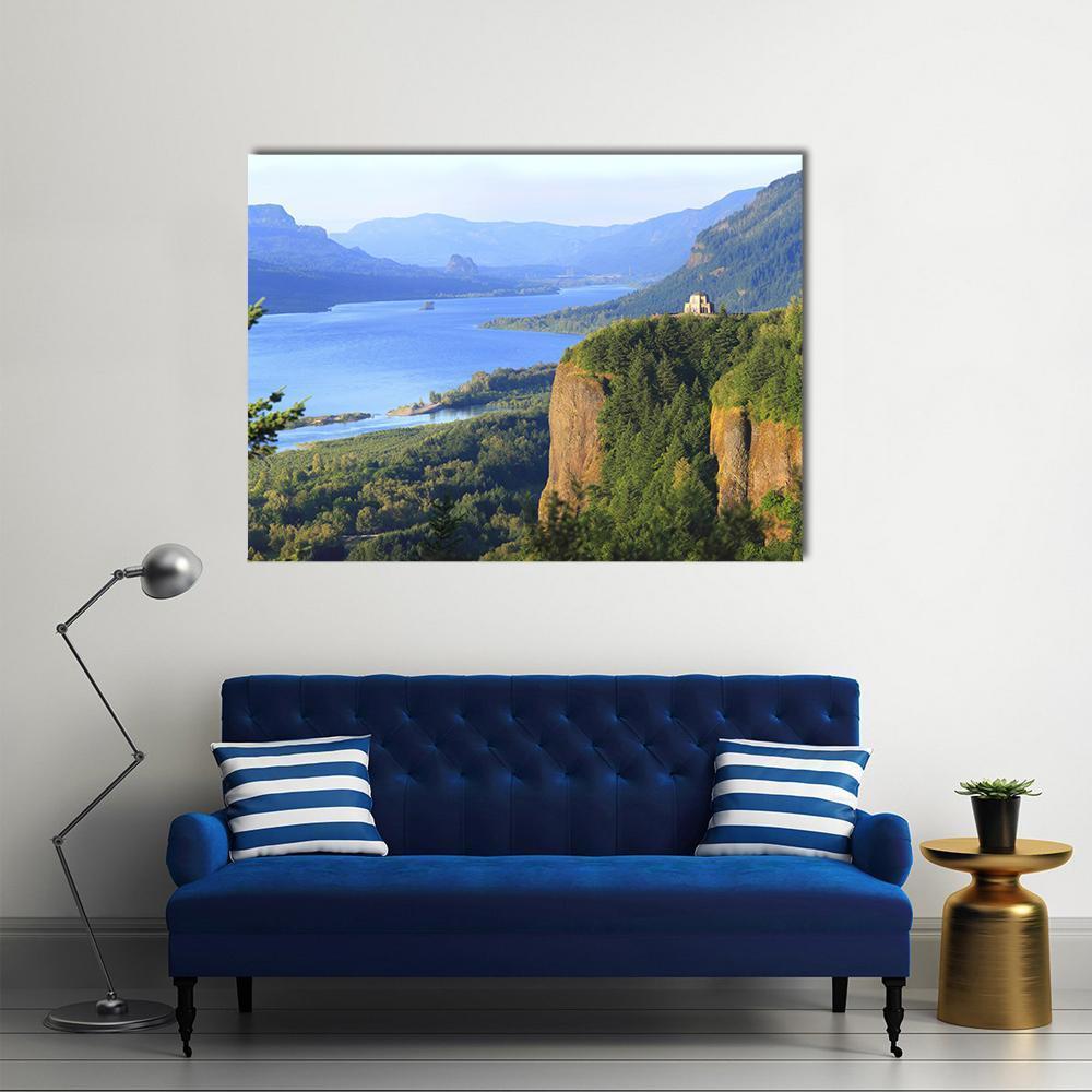 Crown Point Columbia River Canvas Wall Art-1 Piece-Gallery Wrap-48" x 32"-Tiaracle