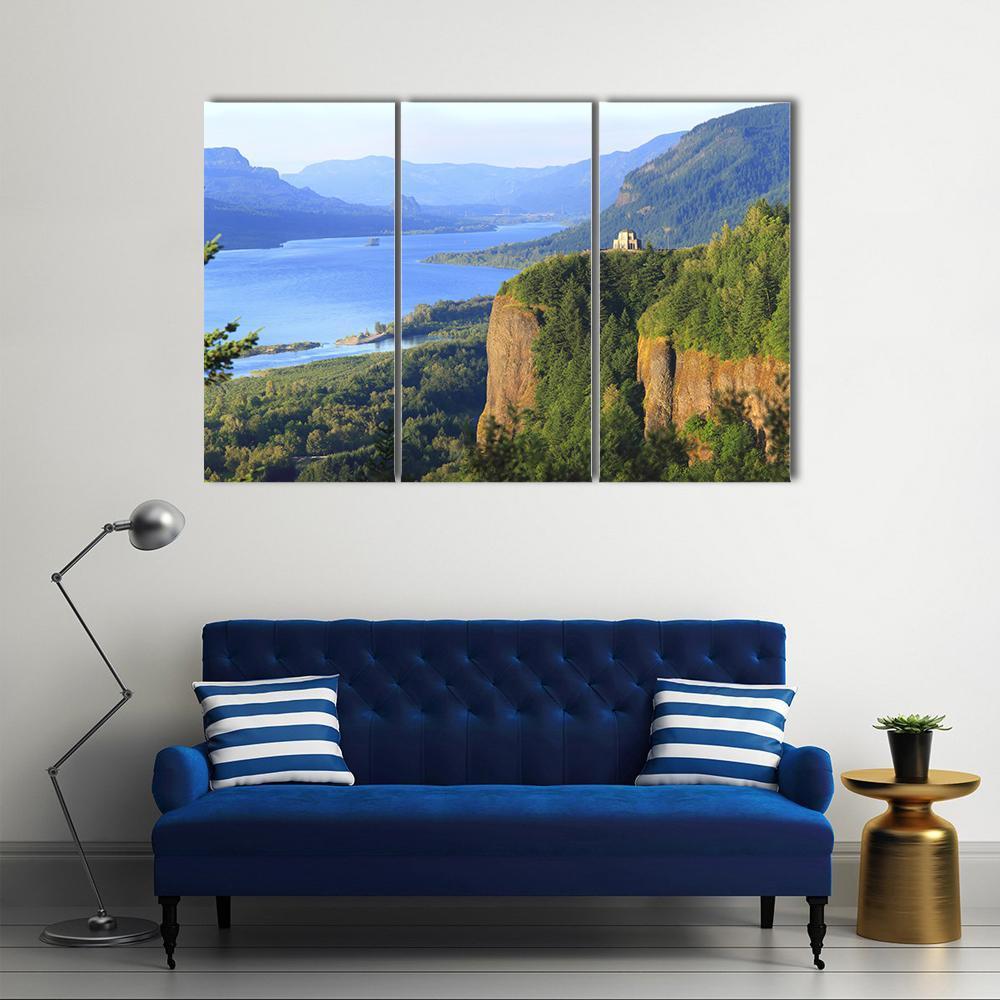 Crown Point Columbia River Canvas Wall Art-3 Horizontal-Gallery Wrap-37" x 24"-Tiaracle