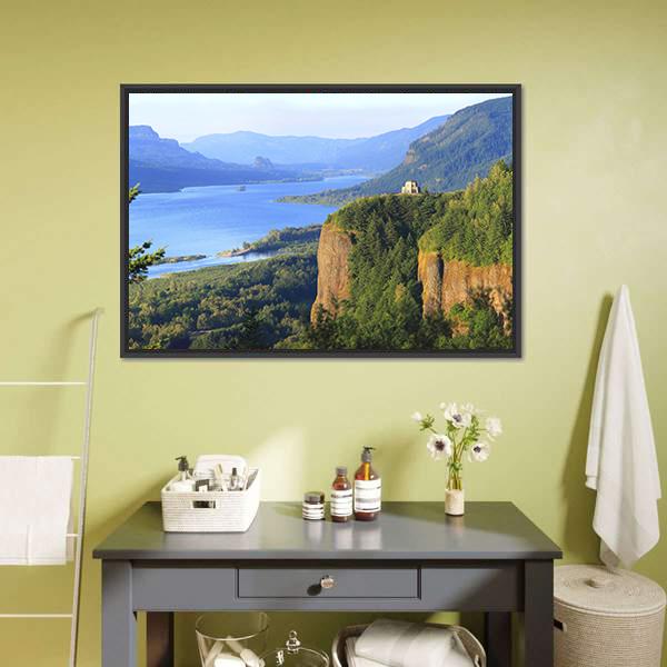 Crown Point Columbia River Canvas Wall Art-3 Horizontal-Gallery Wrap-25" x 16"-Tiaracle