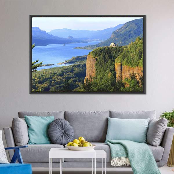Crown Point Columbia River Canvas Wall Art-3 Horizontal-Gallery Wrap-25" x 16"-Tiaracle