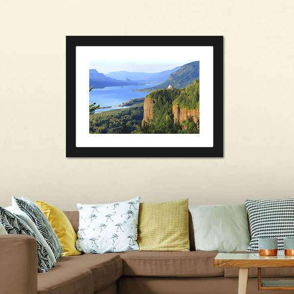Crown Point Columbia River Canvas Wall Art-1 Piece-Framed Print-20" x 16"-Tiaracle