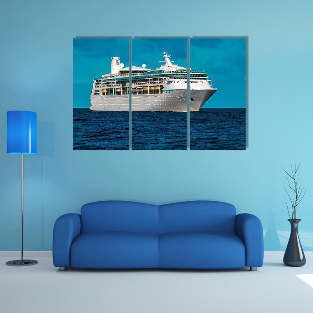 Cruise Liner Underway Canvas Wall Art-3 Horizontal-Gallery Wrap-37" x 24"-Tiaracle