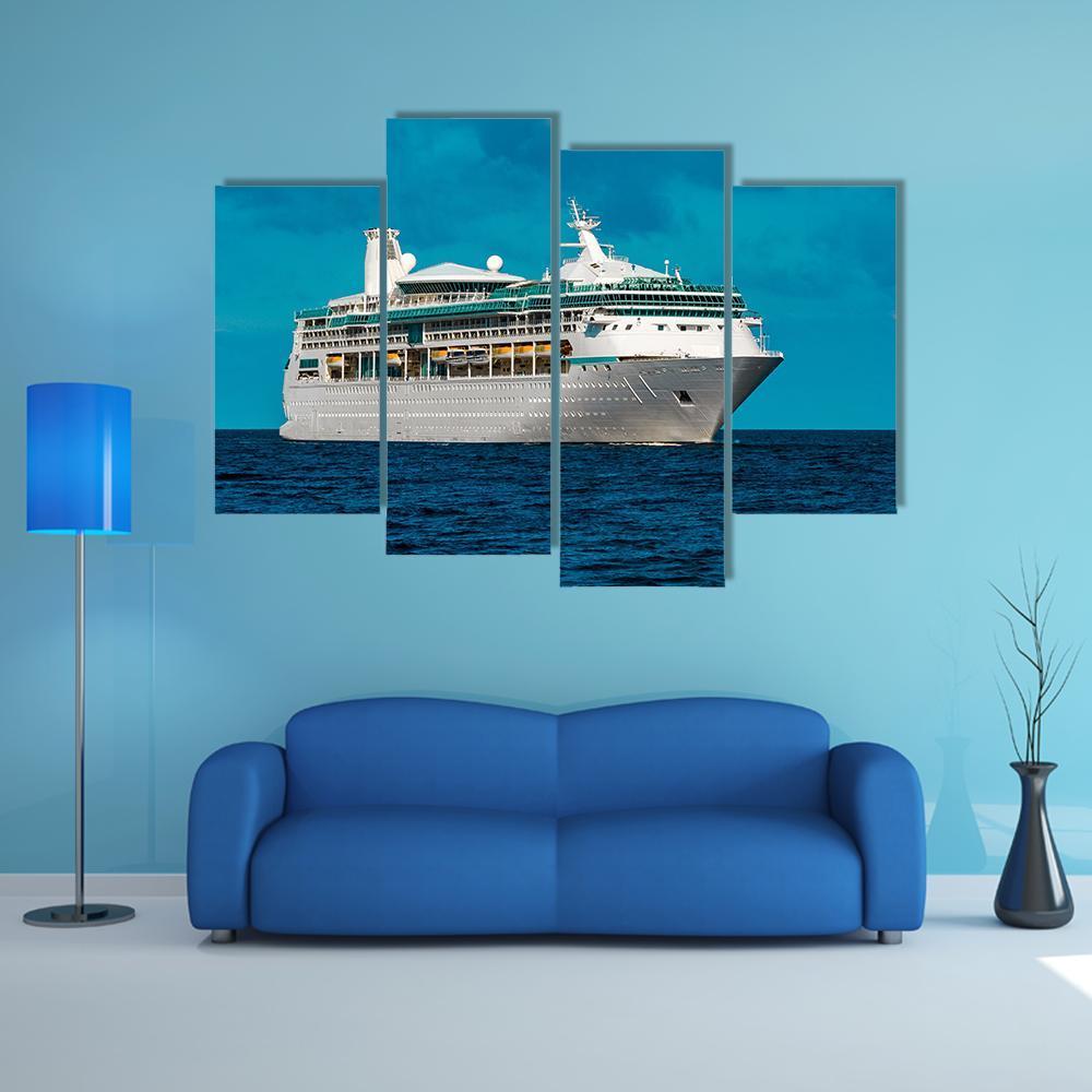 Cruise Liner Underway Canvas Wall Art-4 Pop-Gallery Wrap-50" x 32"-Tiaracle