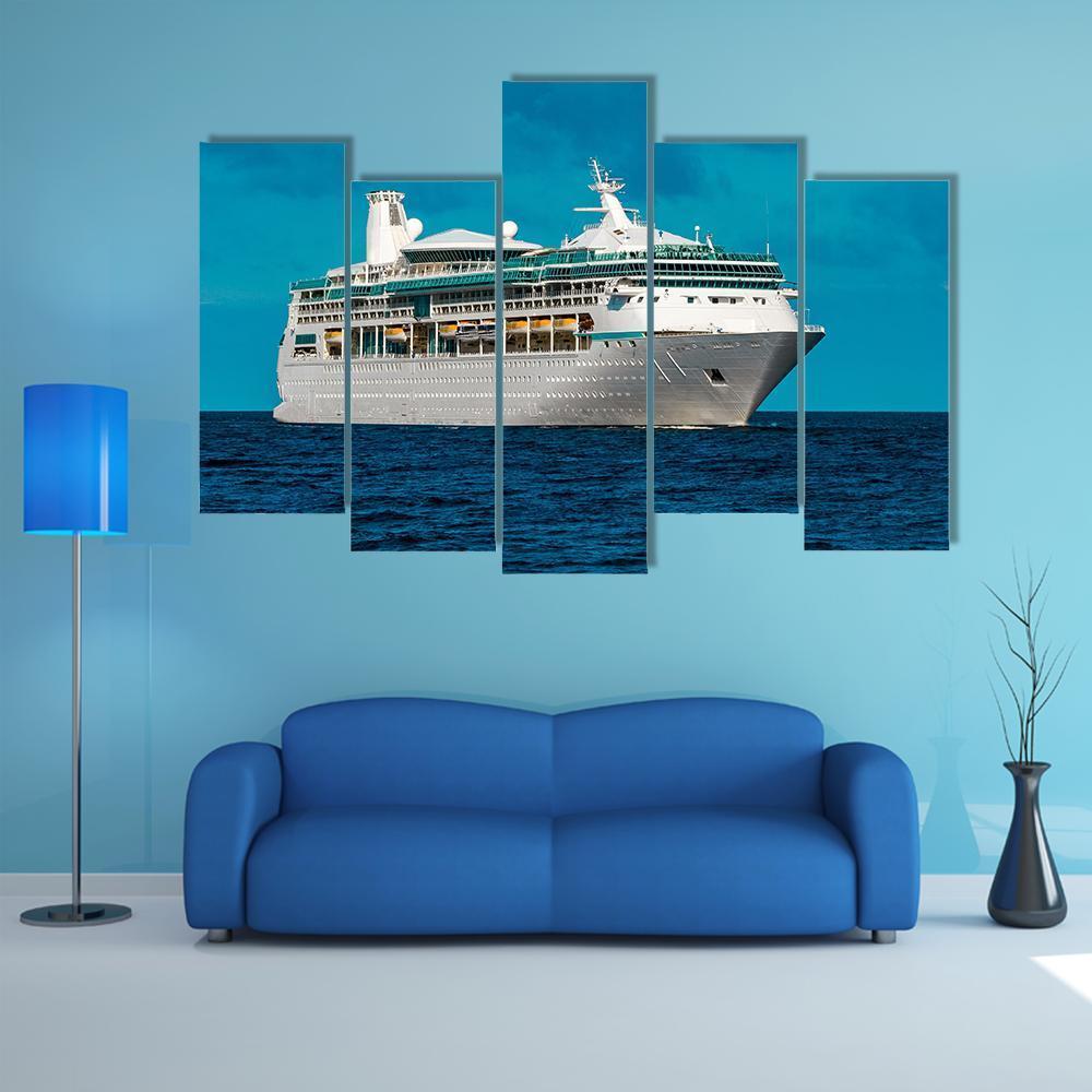 Cruise Liner Underway Canvas Wall Art-5 Pop-Gallery Wrap-47" x 32"-Tiaracle
