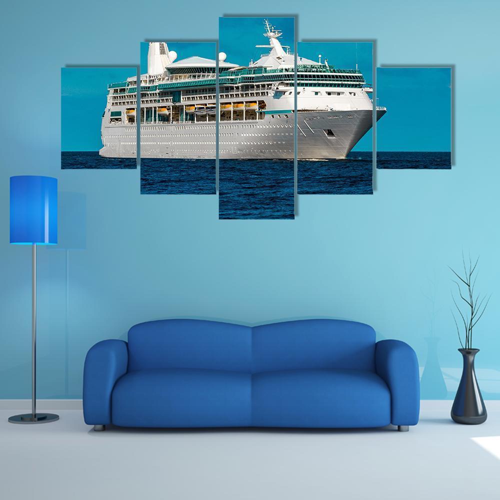 Cruise Liner Underway Canvas Wall Art-5 Star-Gallery Wrap-62" x 32"-Tiaracle