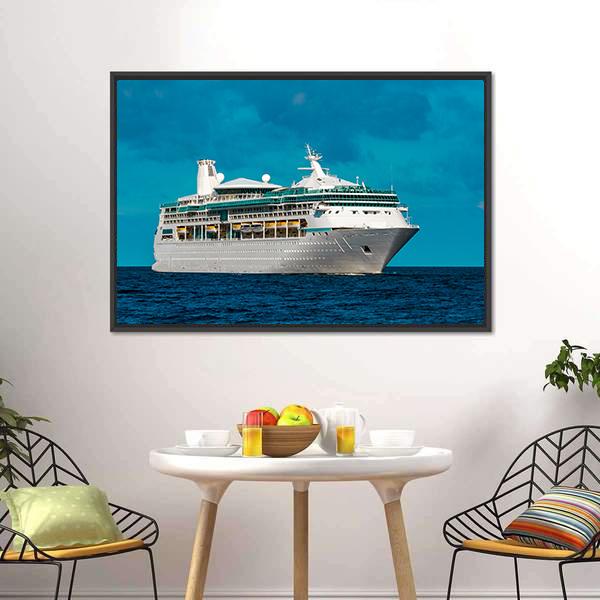Cruise Liner Underway Canvas Wall Art-1 Piece-Floating Frame-24" x 16"-Tiaracle