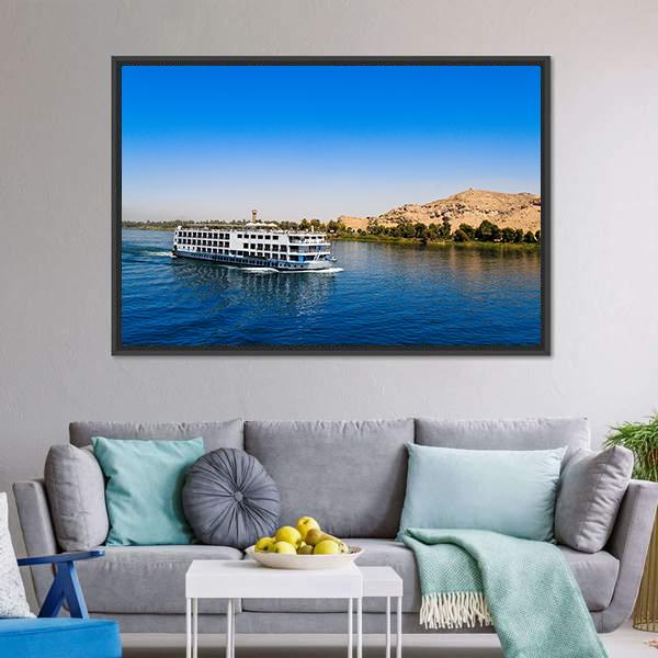 Cruise On River Nile Canvas Wall Art-5 Horizontal-Gallery Wrap-22" x 12"-Tiaracle
