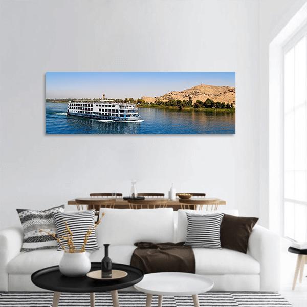 Cruise On River Nile Panoramic Canvas Wall Art-1 Piece-36" x 12"-Tiaracle