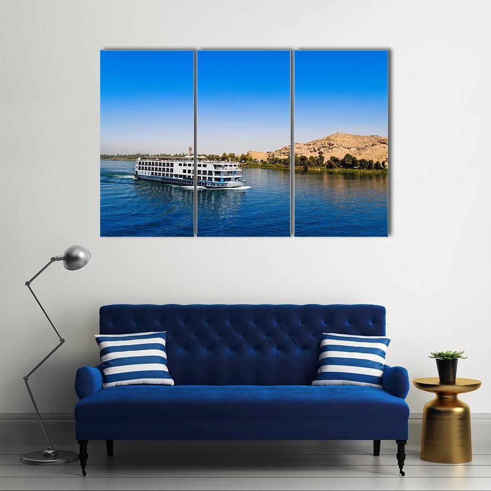 Cruise On River Nile Canvas Wall Art-3 Horizontal-Gallery Wrap-37" x 24"-Tiaracle
