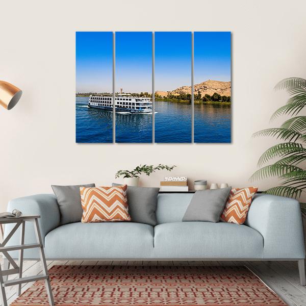 Cruise On River Nile Canvas Wall Art-4 Horizontal-Gallery Wrap-34" x 24"-Tiaracle
