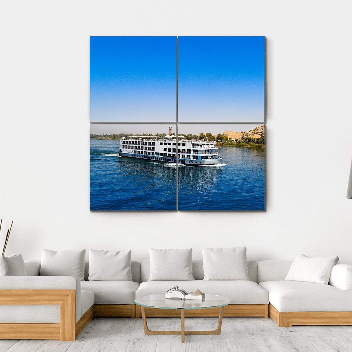 Cruise On River Nile Canvas Wall Art-4 Square-Gallery Wrap-17" x 17"-Tiaracle