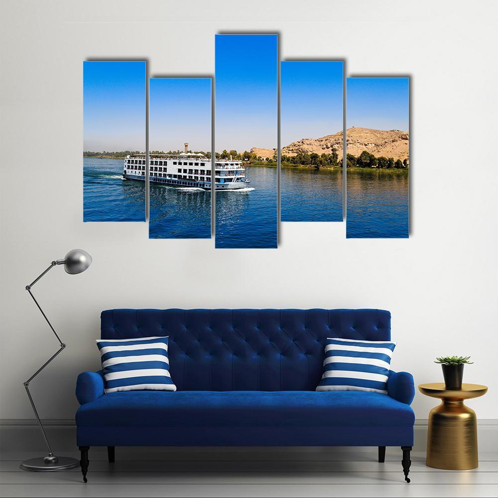 Cruise On River Nile Canvas Wall Art-5 Pop-Gallery Wrap-47" x 32"-Tiaracle