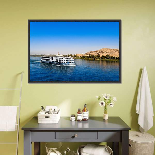 Cruise On River Nile Panoramic Canvas Wall Art-1 Piece-36" x 12"-Tiaracle