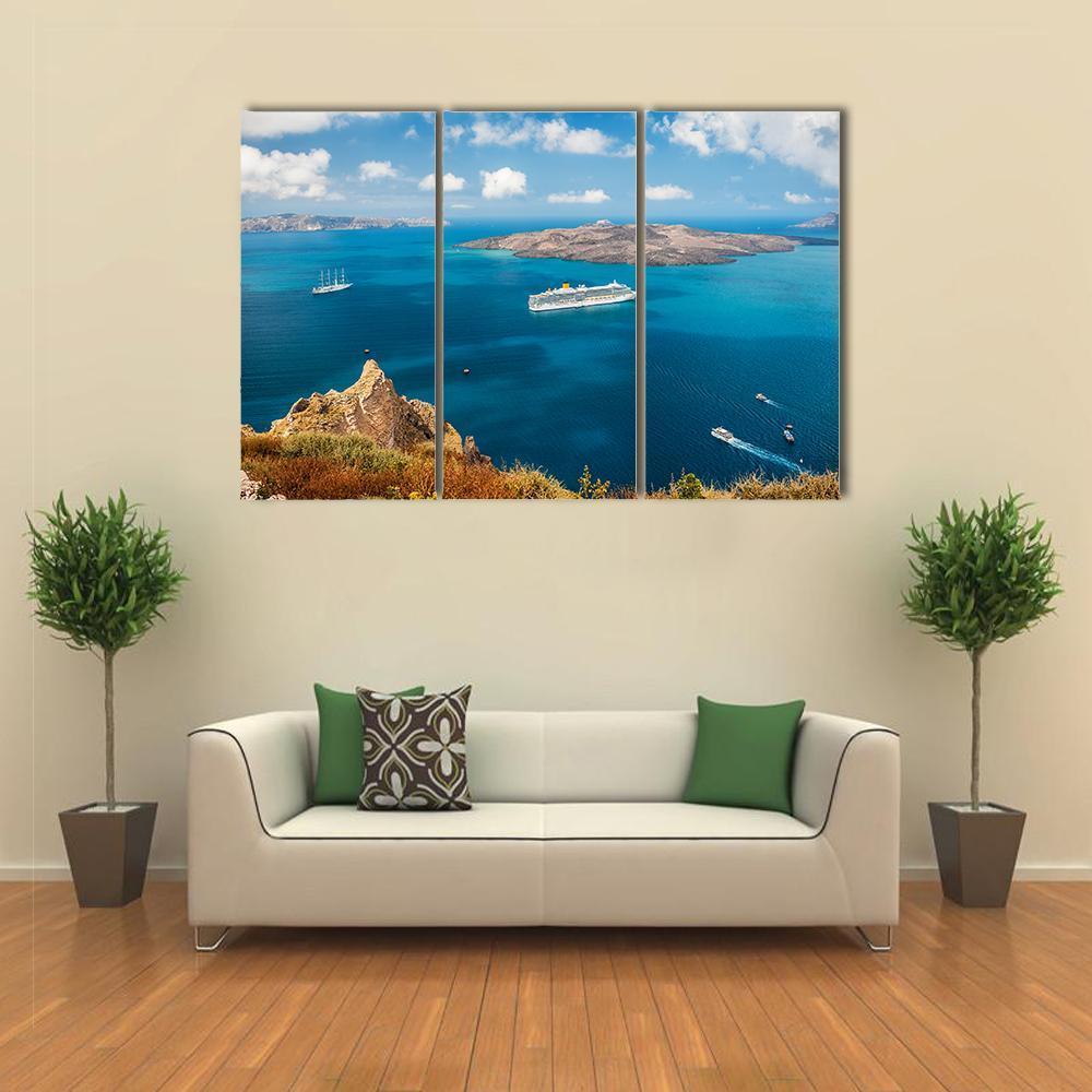 Cruise Ship At Sea Canvas Wall Art-5 Pop-Gallery Wrap-47" x 32"-Tiaracle