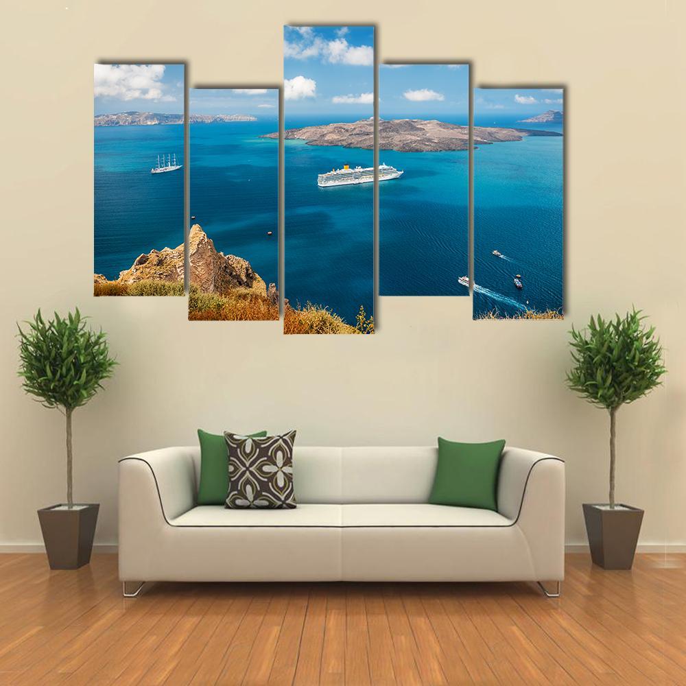 Cruise Ship At Sea Canvas Wall Art-5 Pop-Gallery Wrap-47" x 32"-Tiaracle