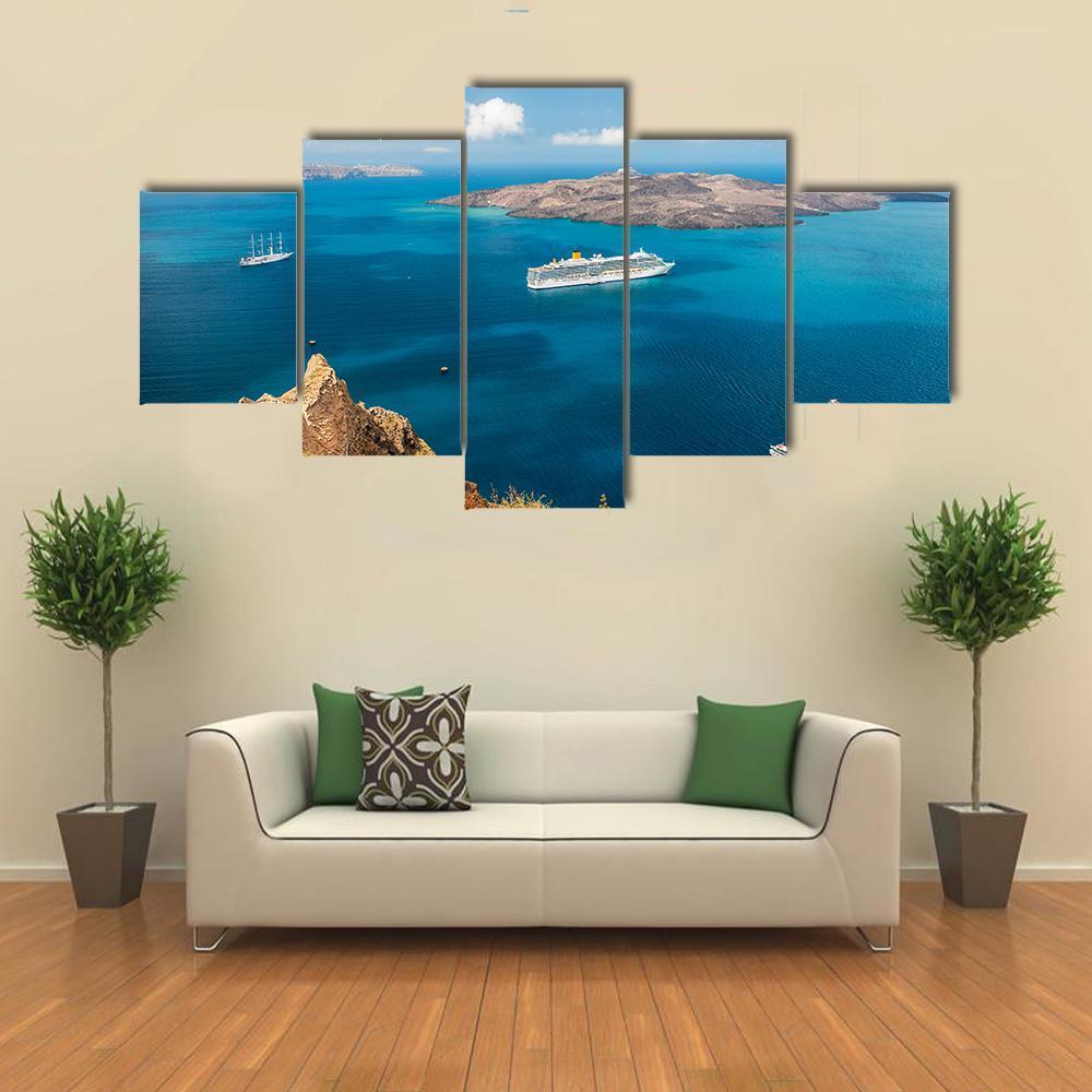 Cruise Ship At Sea Canvas Wall Art-5 Star-Gallery Wrap-62" x 32"-Tiaracle