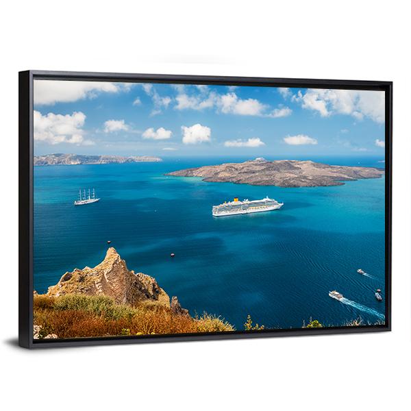 Cruise Ship At Sea Canvas Wall Art-3 Horizontal-Gallery Wrap-25" x 16"-Tiaracle