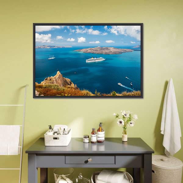 Cruise Ship At Sea Canvas Wall Art-3 Horizontal-Gallery Wrap-25" x 16"-Tiaracle