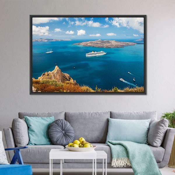 Cruise Ship At Sea Canvas Wall Art-3 Horizontal-Gallery Wrap-25" x 16"-Tiaracle