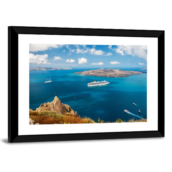 Cruise Ship At Sea Canvas Wall Art-3 Horizontal-Gallery Wrap-25" x 16"-Tiaracle