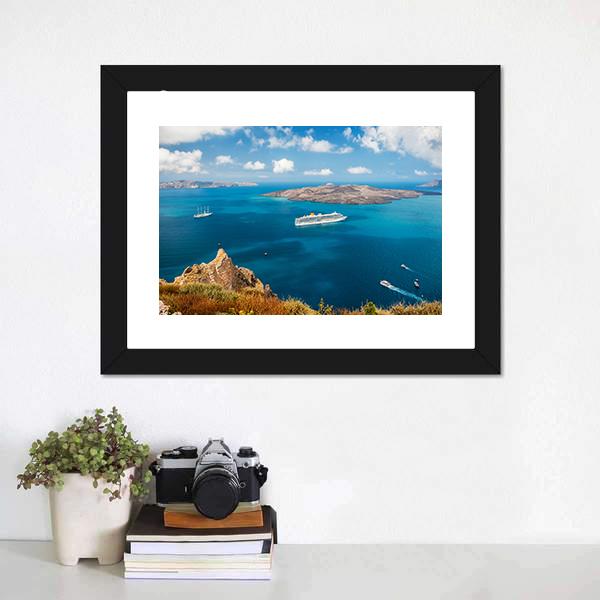 Cruise Ship At Sea Canvas Wall Art-3 Horizontal-Gallery Wrap-25" x 16"-Tiaracle