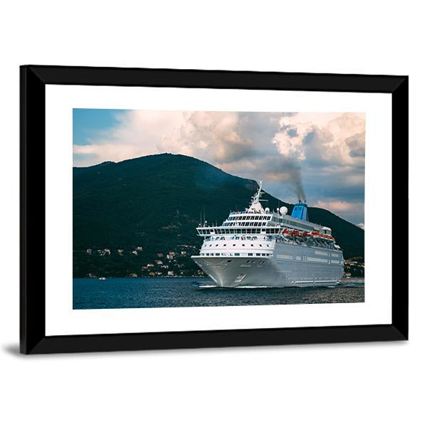 Cruise Ship In Kotor Bay Canvas Wall Art-3 Horizontal-Gallery Wrap-25" x 16"-Tiaracle