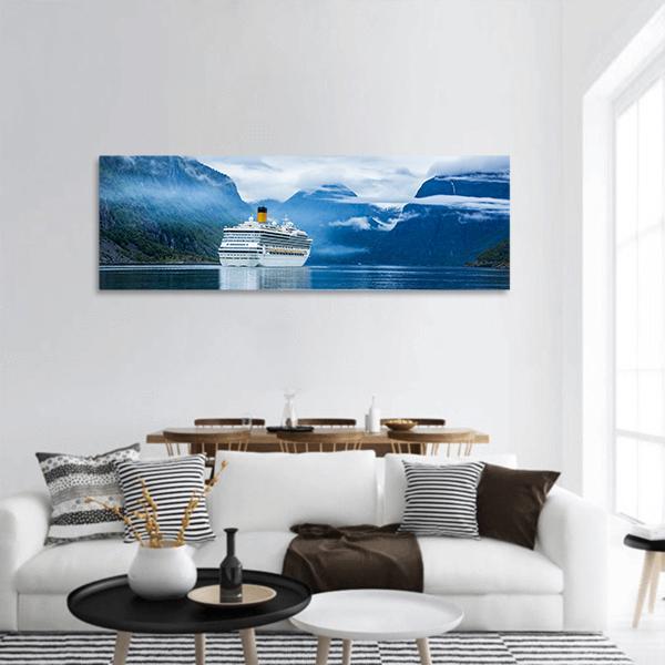 Cruise Ship Norway Panoramic Canvas Wall Art-1 Piece-36" x 12"-Tiaracle